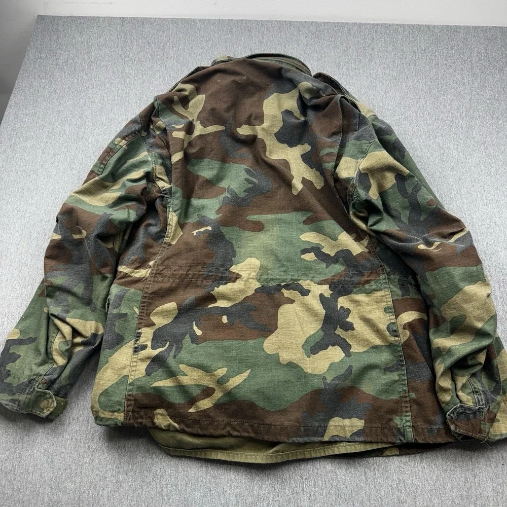 US Army Jacket Mens Medium Regular Green Camo Coat Cold Weather Field Daly